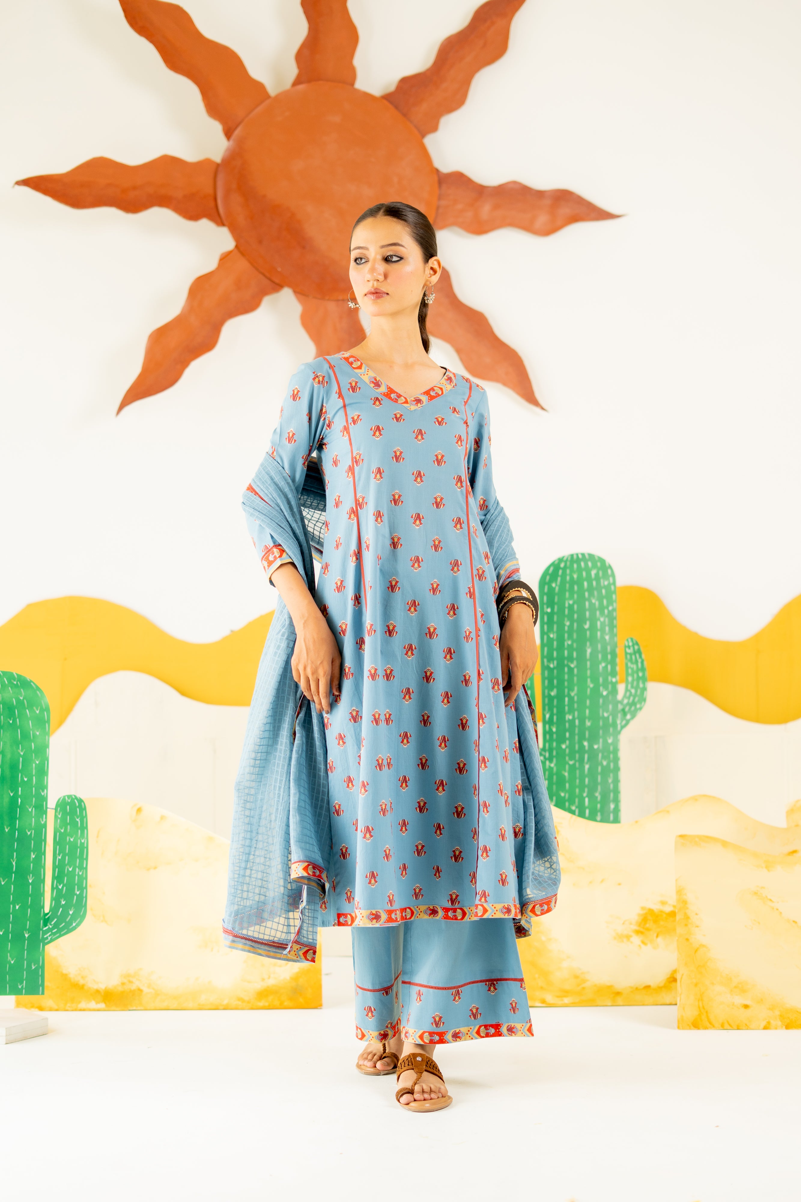 HERITAGE BLUE NEERJARA KURTA SET OF 3