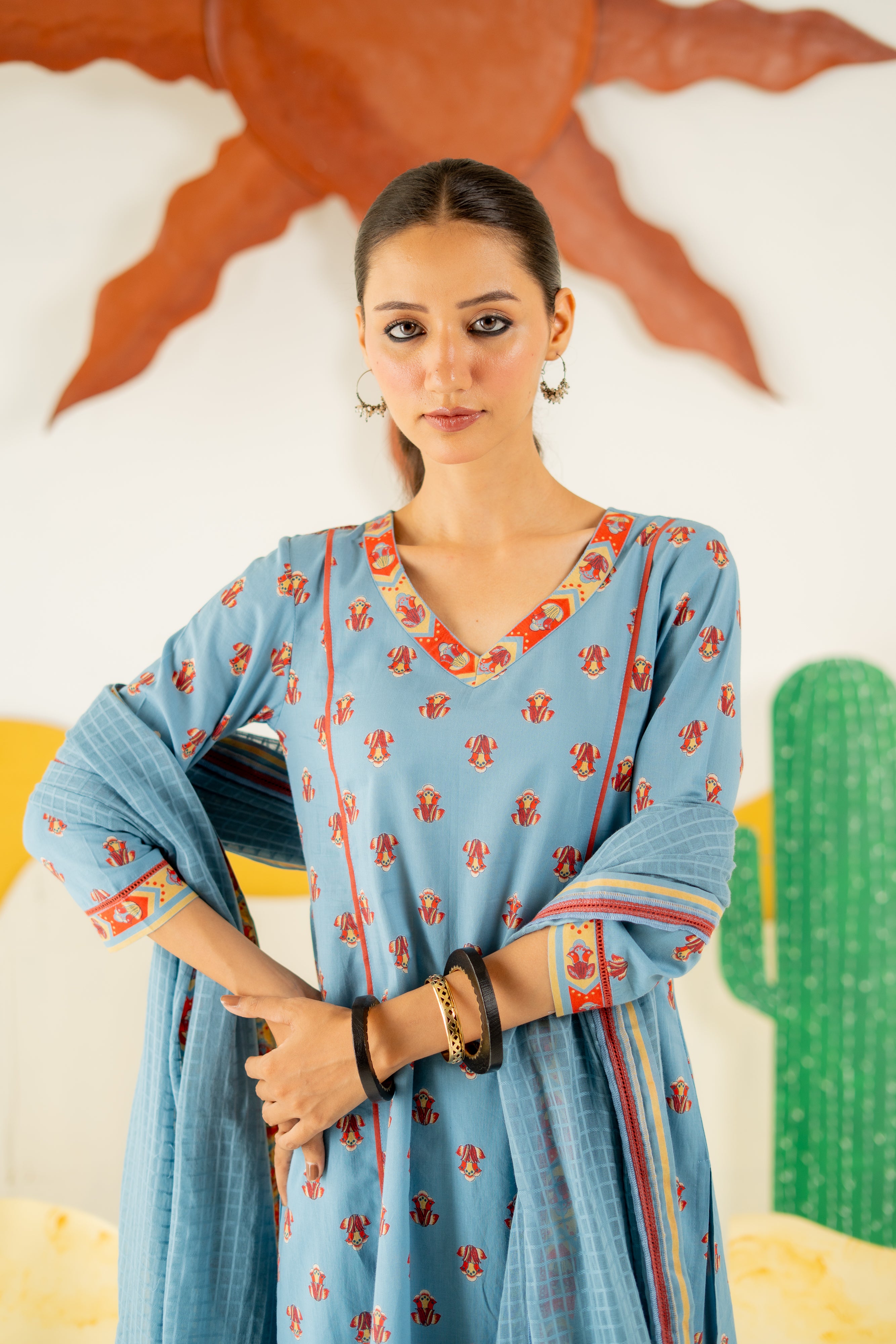 HERITAGE BLUE NEERJARA KURTA SET OF 3