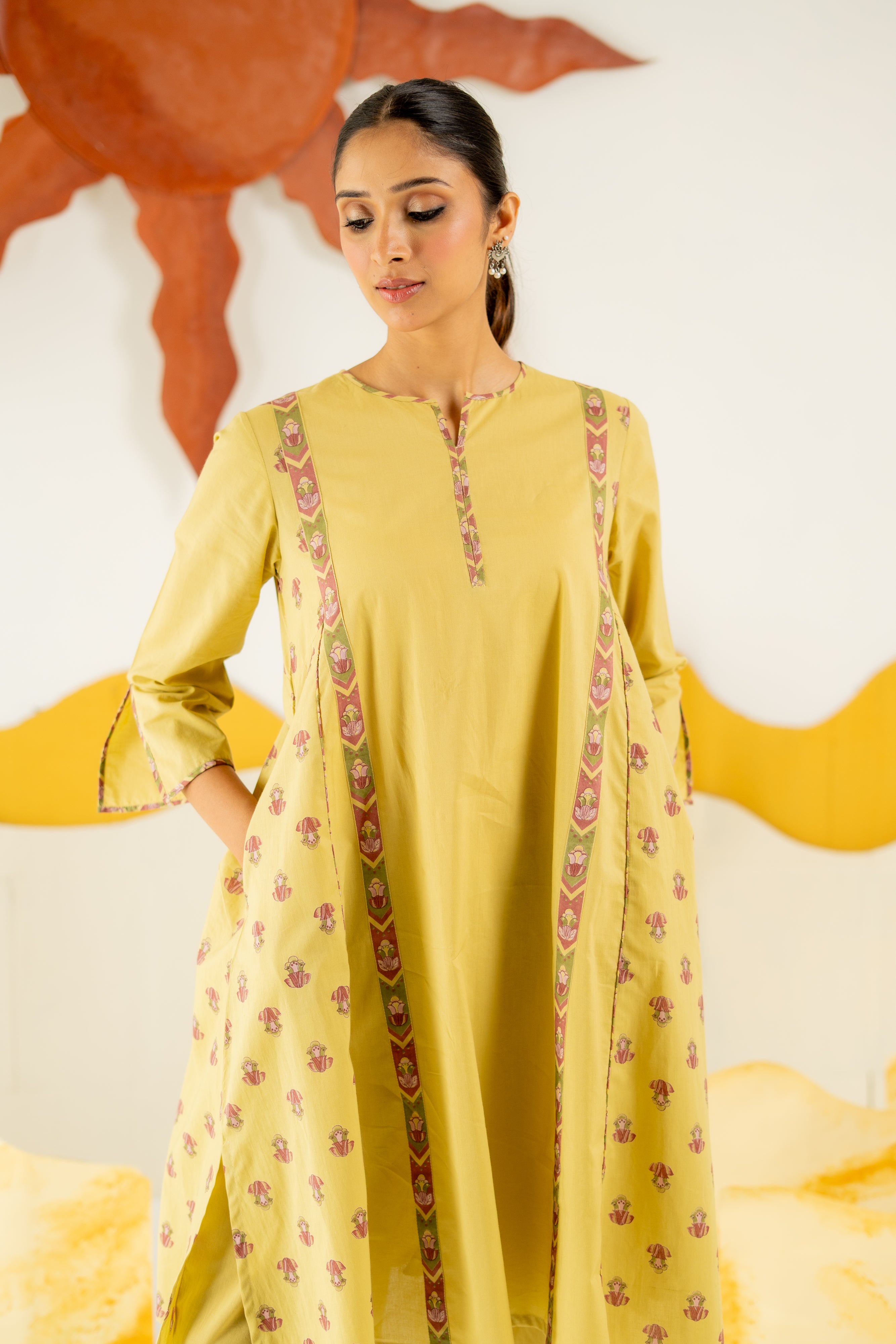 WARM OLIVE VARSHA CO-ORD SET OF 2