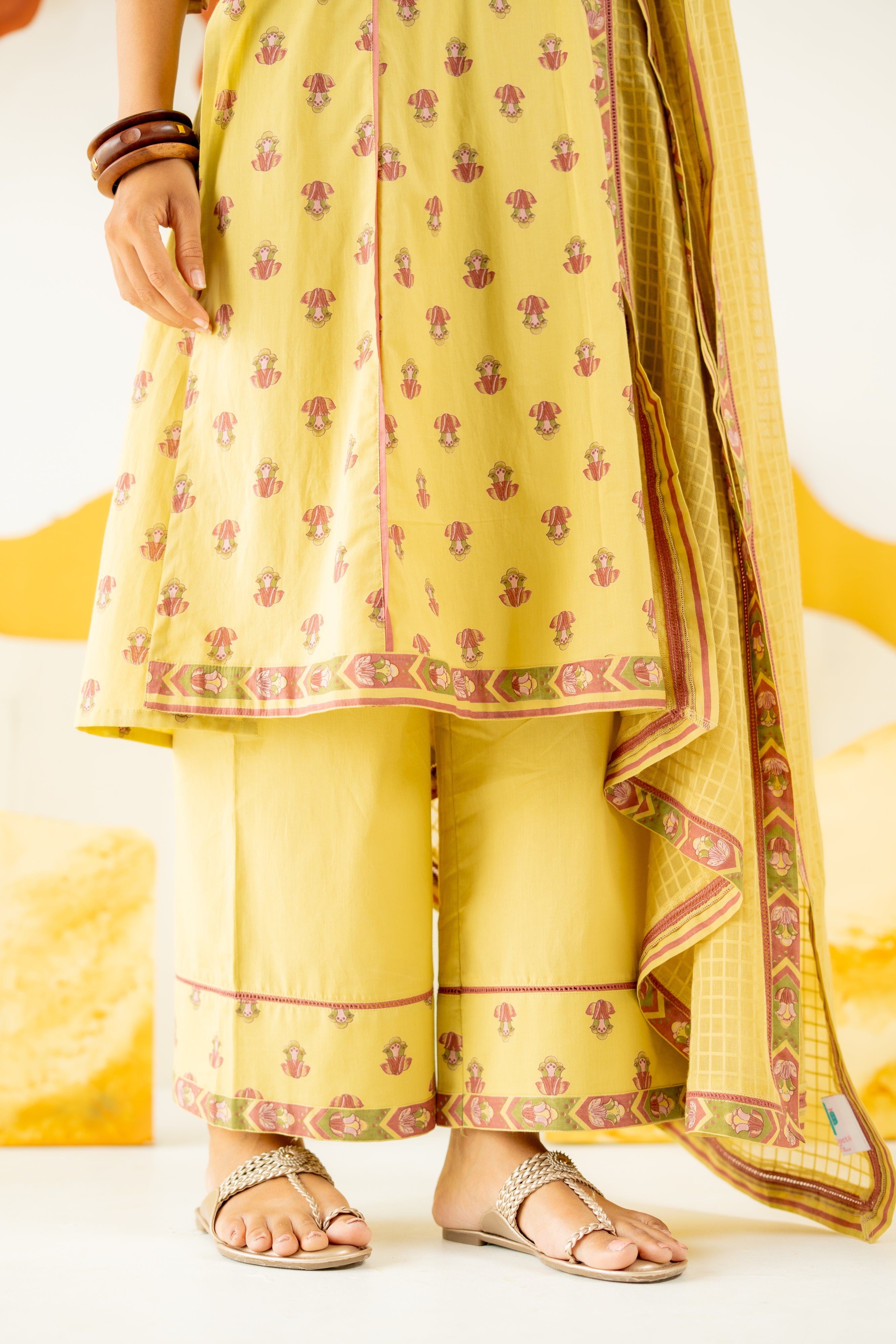 WARM OLIVE  NEERJARA KURTA SET OF 3
