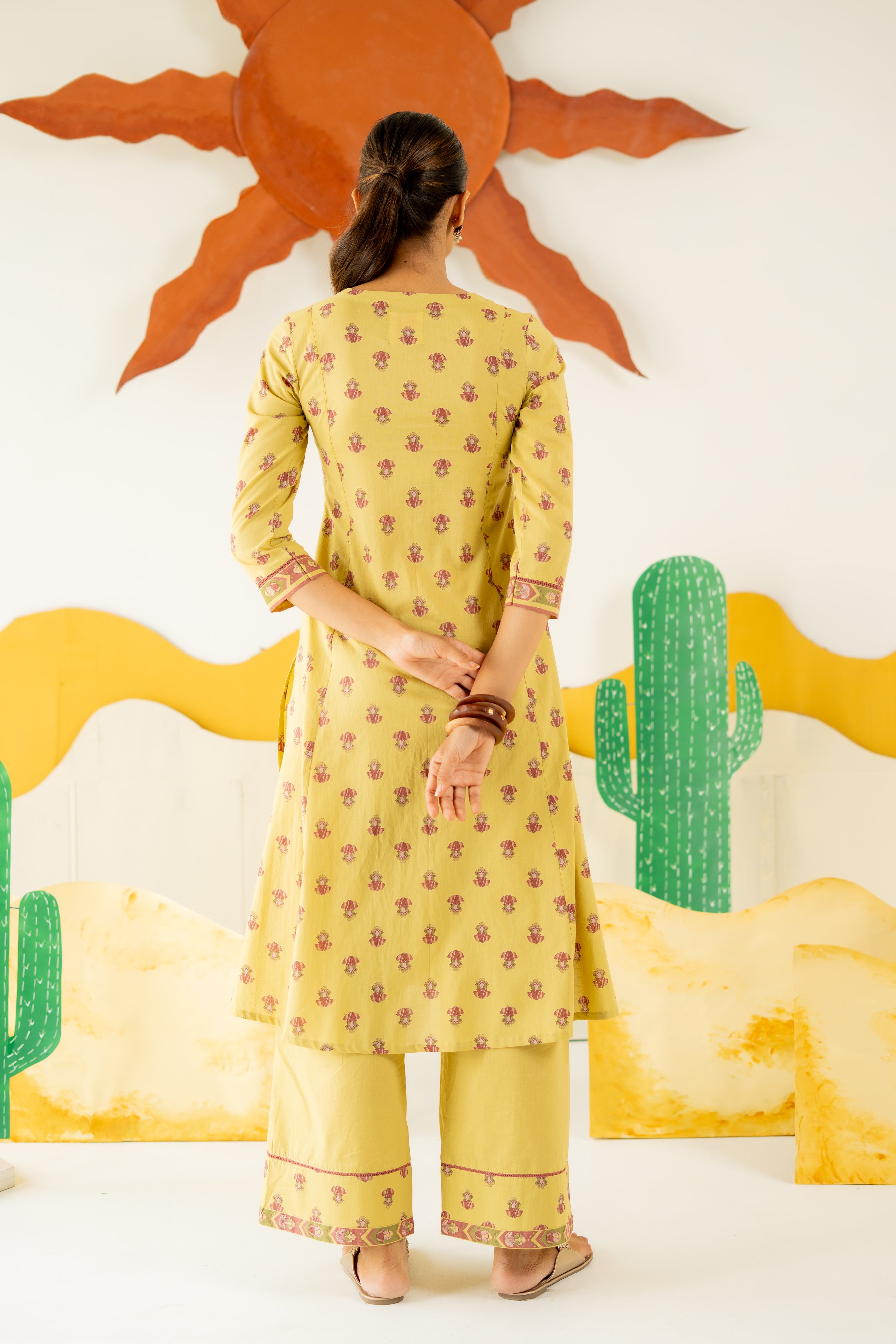 WARM OLIVE  NEERJARA KURTA SET OF 3