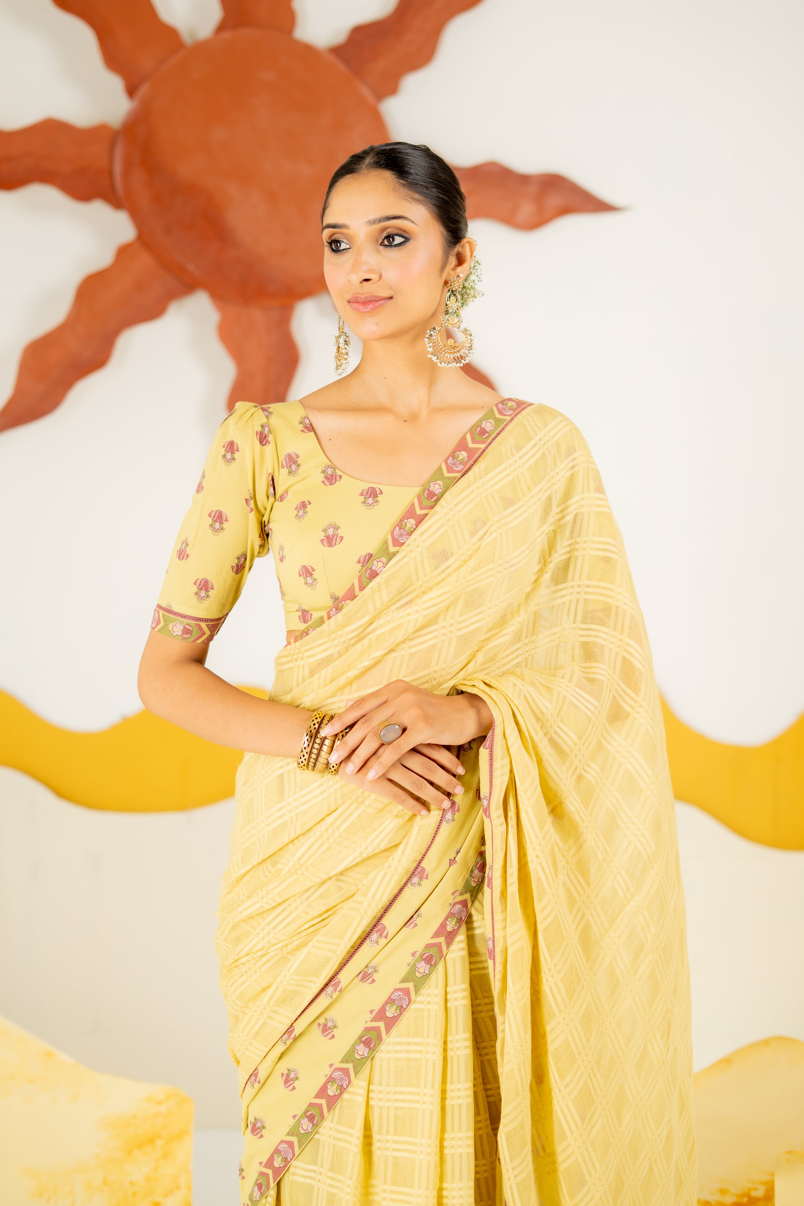 WARM OLIVE VASUNDHARA SAREE WITH UNSTITCHED BLOUSE