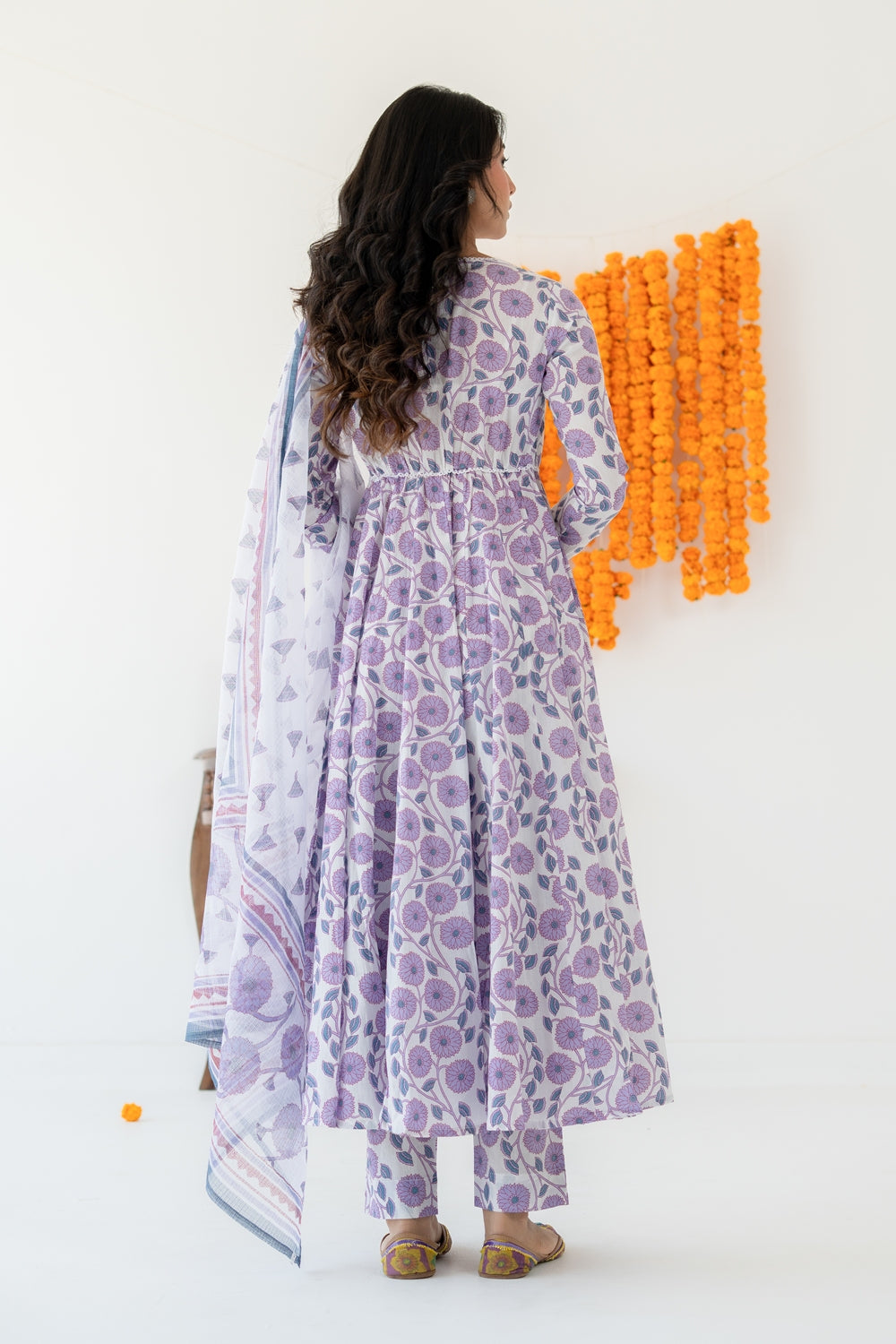 Lavender Anarkali Set