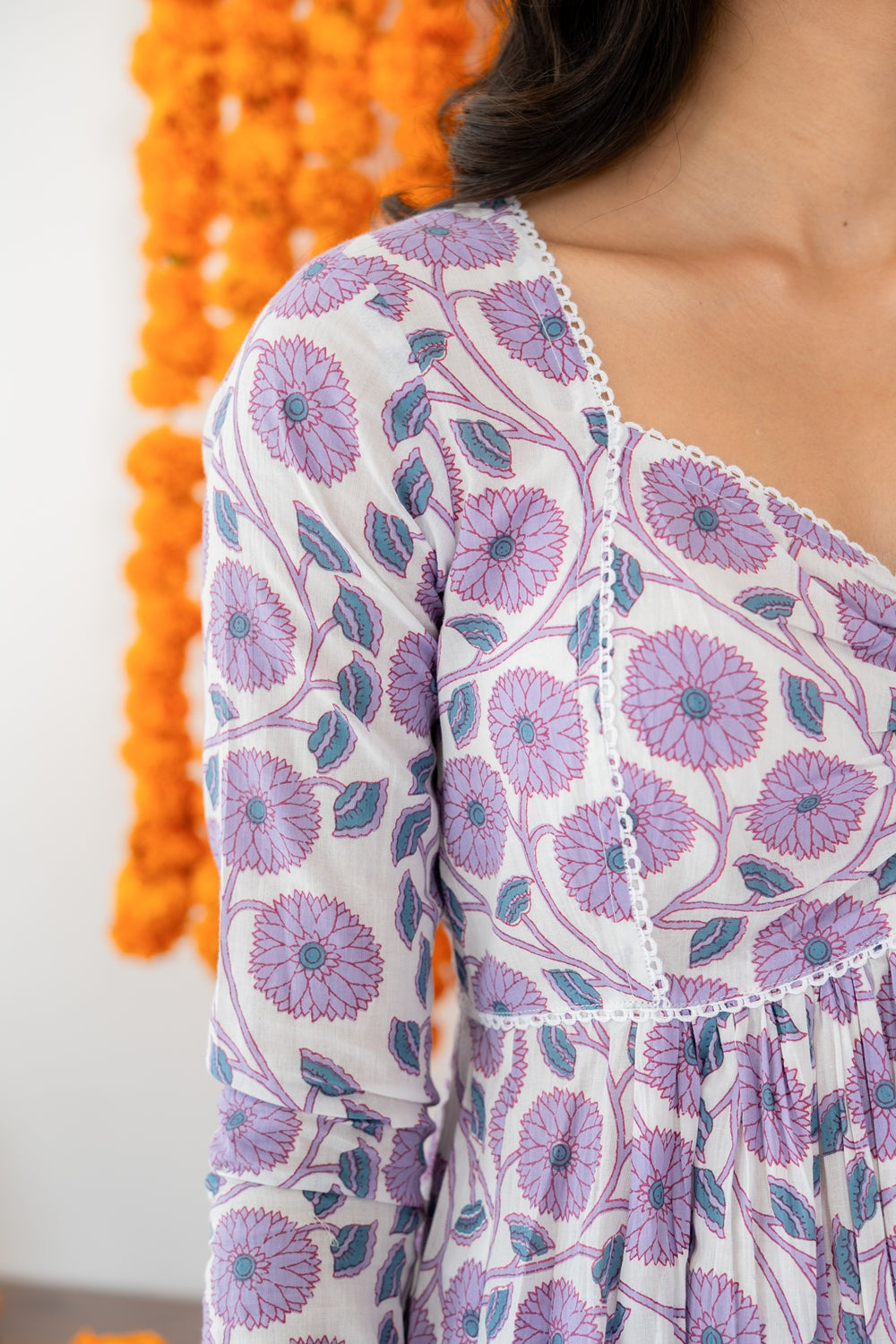 Lavender Anarkali Set