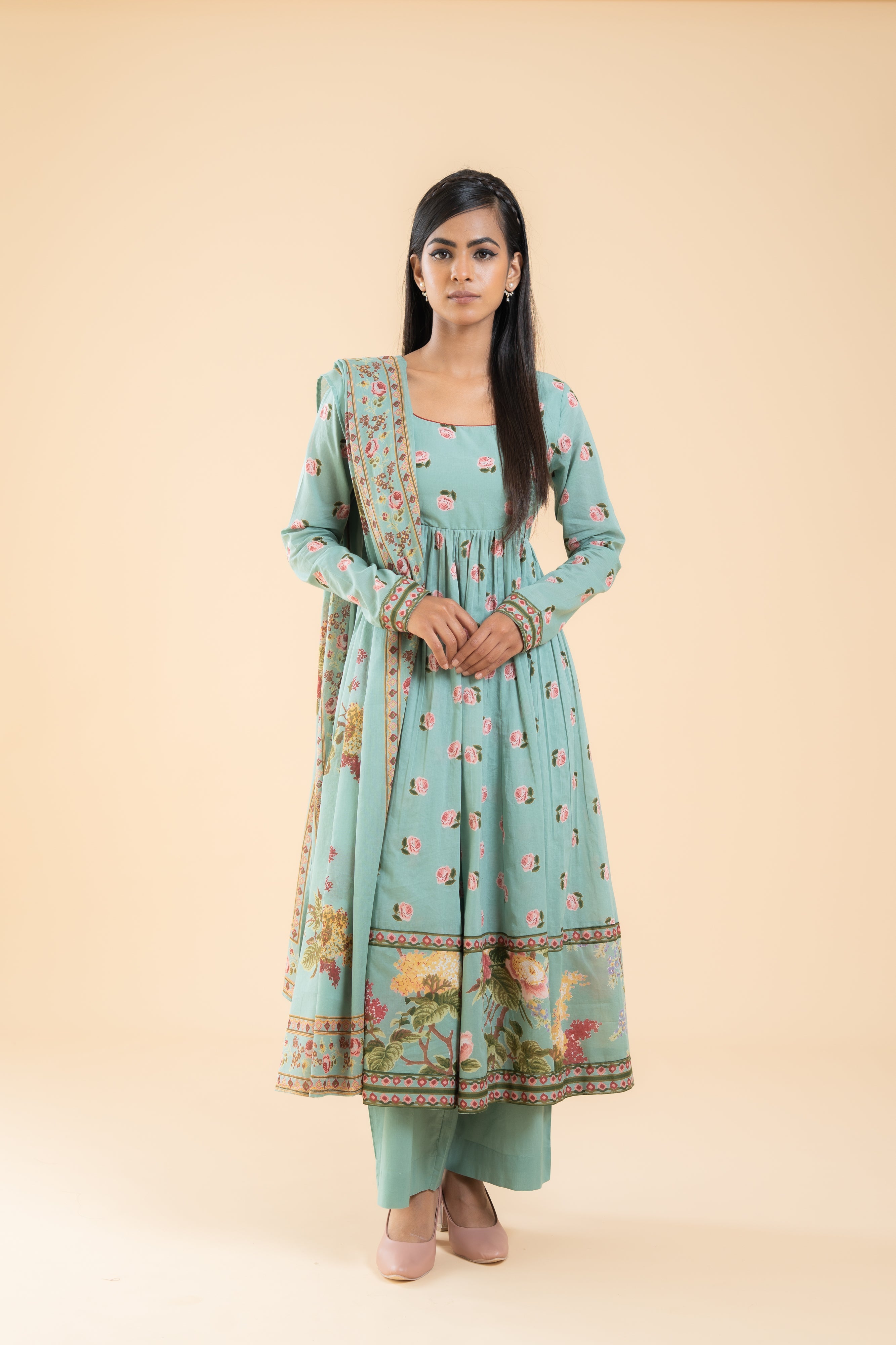 SAGE GREEN RASHIKA  ANARKALI SET OF 3