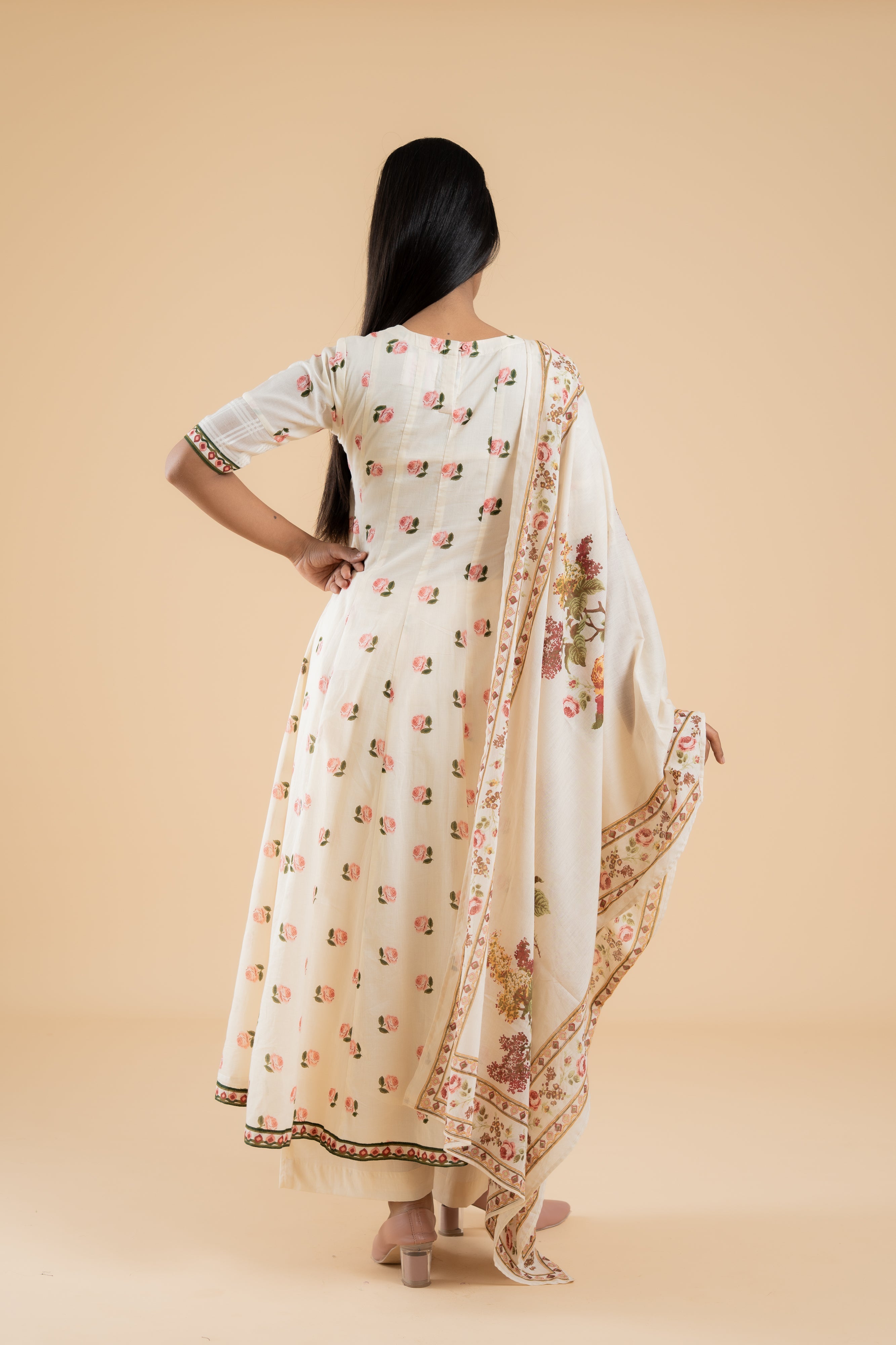 OFF WHITE GULABO ANARKALI SET OF 3