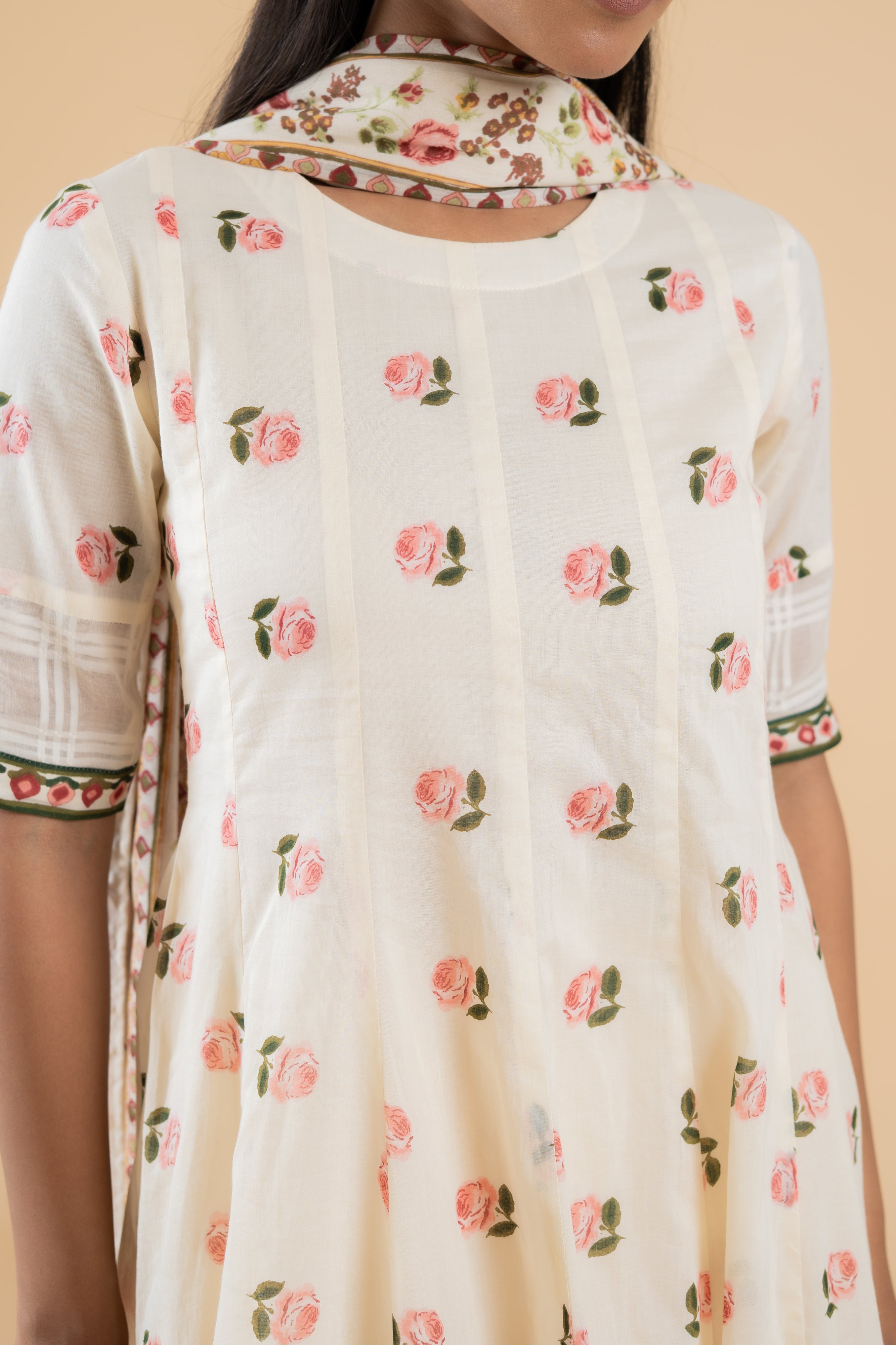 OFF WHITE GULABO ANARKALI SET OF 3