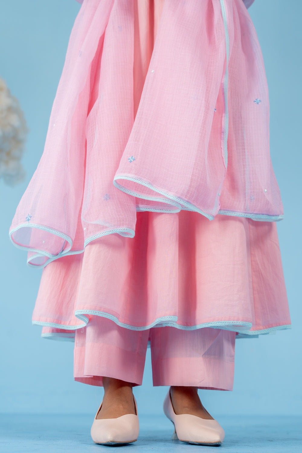 BABY PINK  BERRY ANARKALI SET OF 3