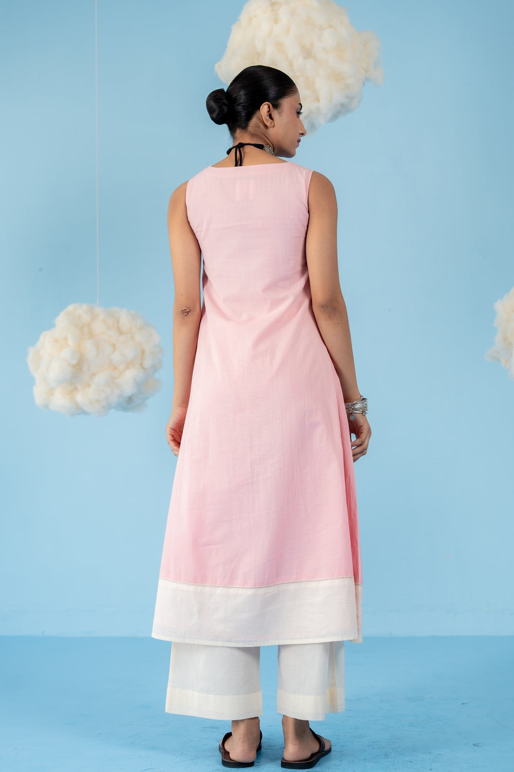BABY PINK  ROSE KURTA SET OF 3