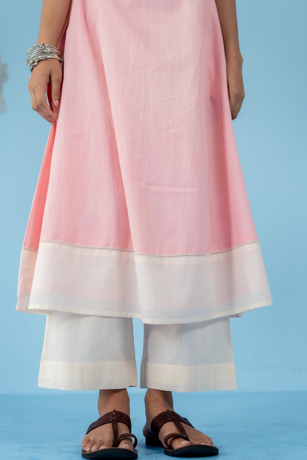 BABY PINK  ROSE KURTA SET OF 3