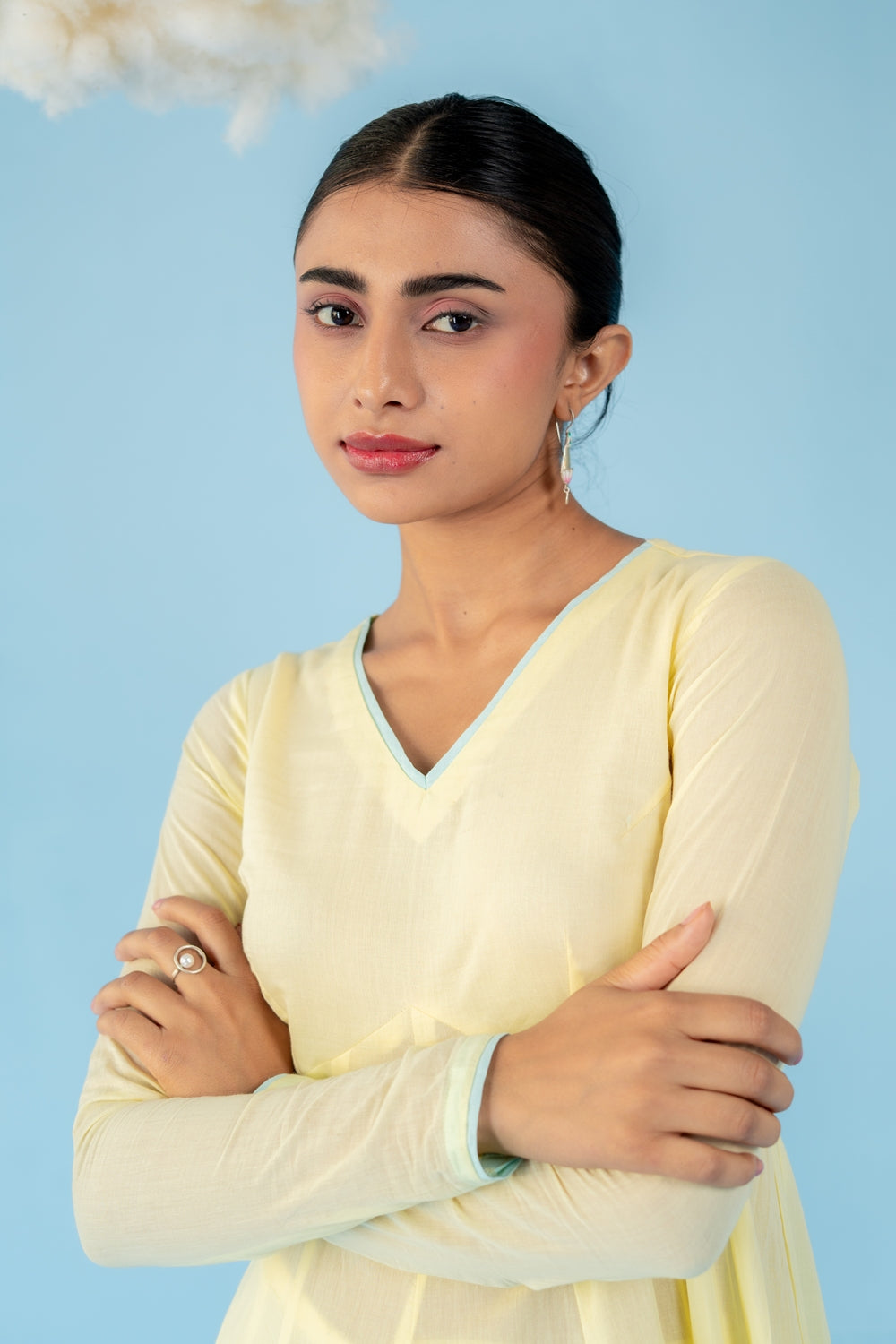 BUTTER YELLOW  MANGO ANARKALI SET OF 3