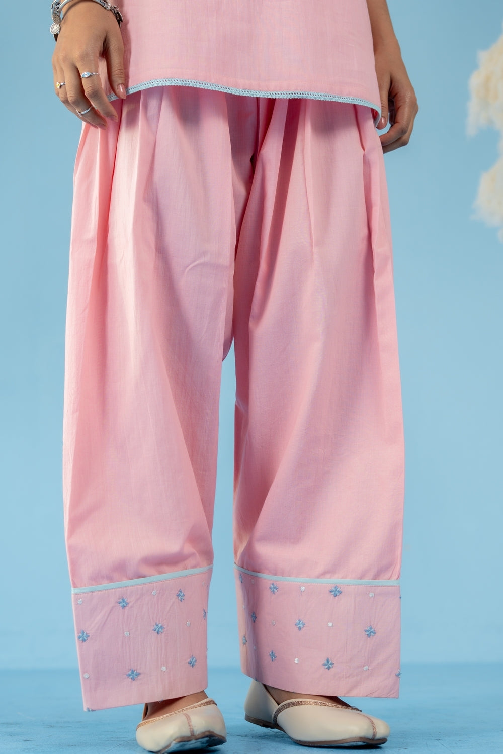 BABY PINK CHERRY  FARSI SALWAR SET OF 3