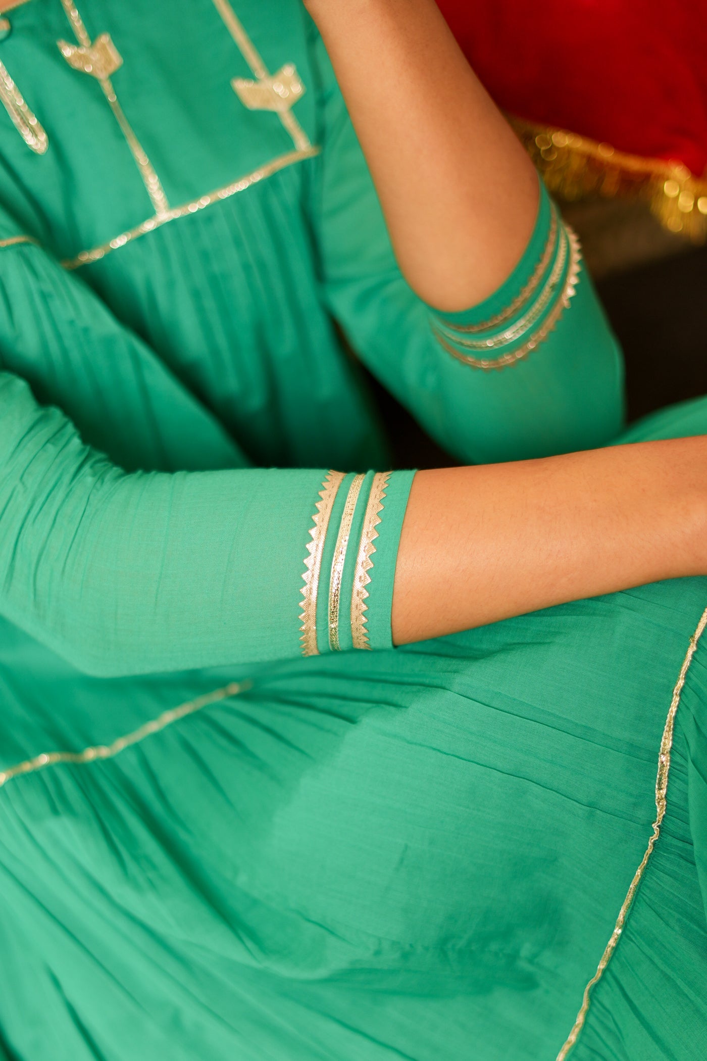 TEAL TIERED KUTRA SET OF 2