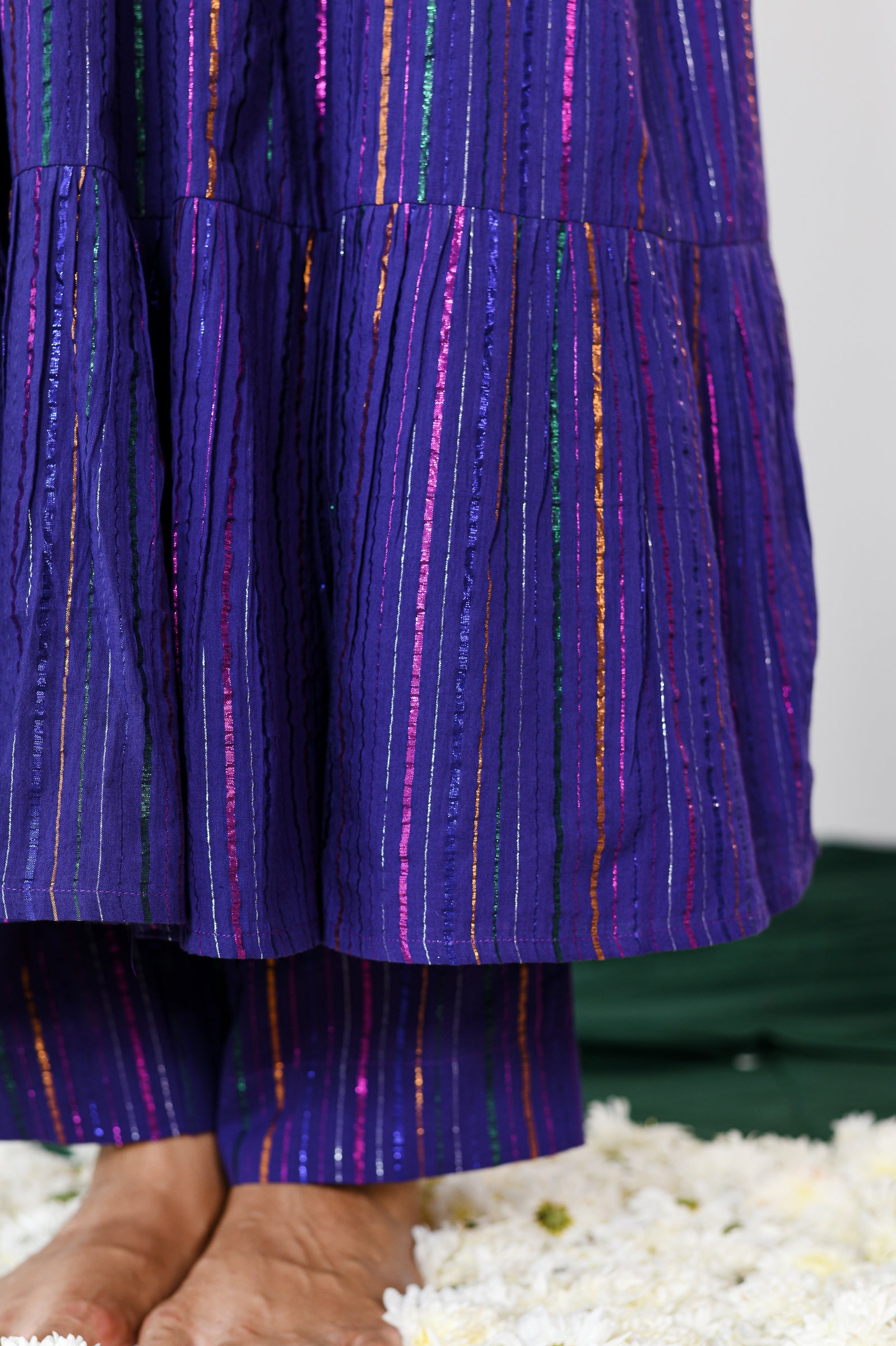 Phuljhari Purple multicolor zari Lurex with pants (RTS)