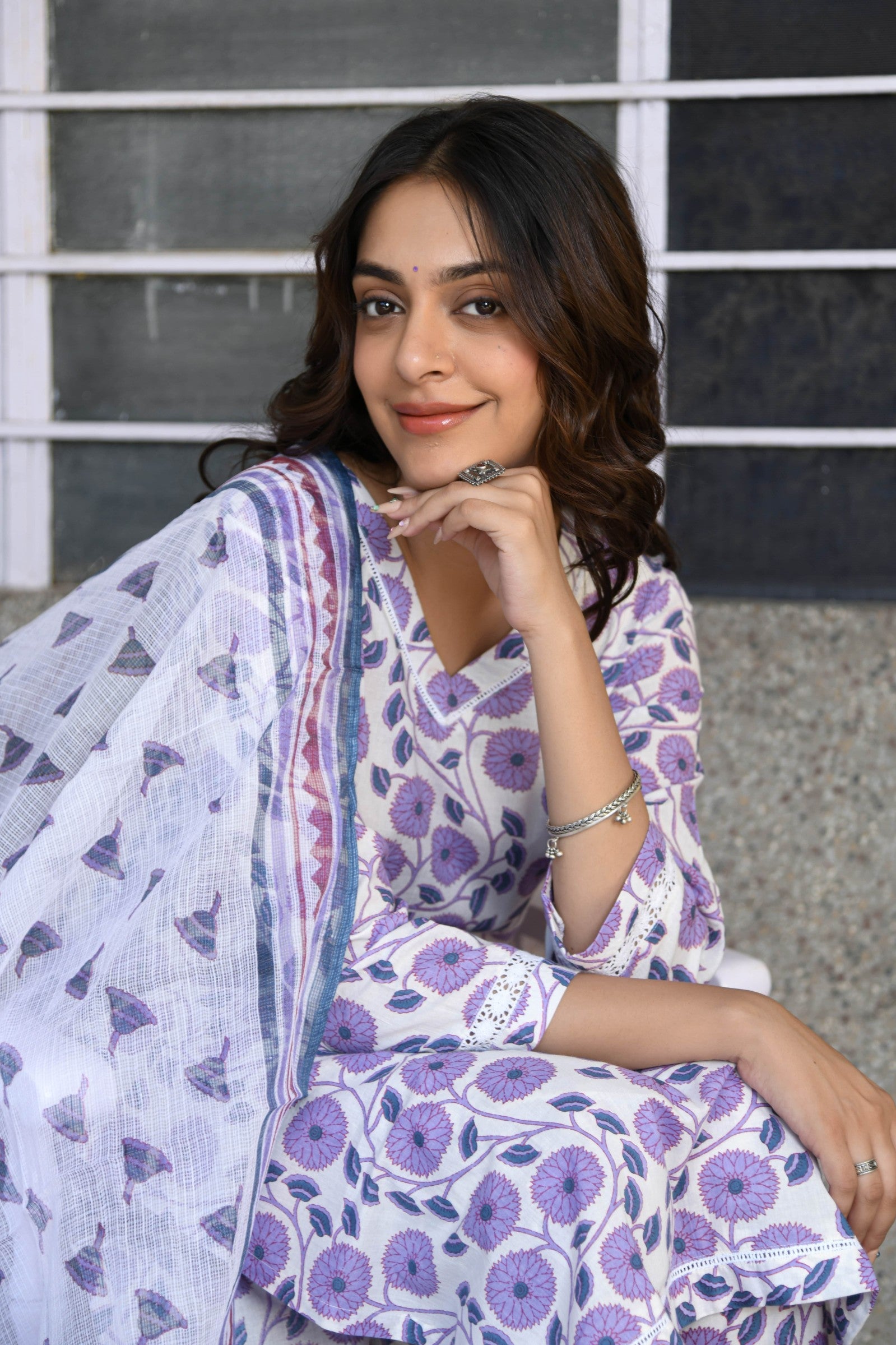 LAVENDER KURTA-PANT SET OF 3