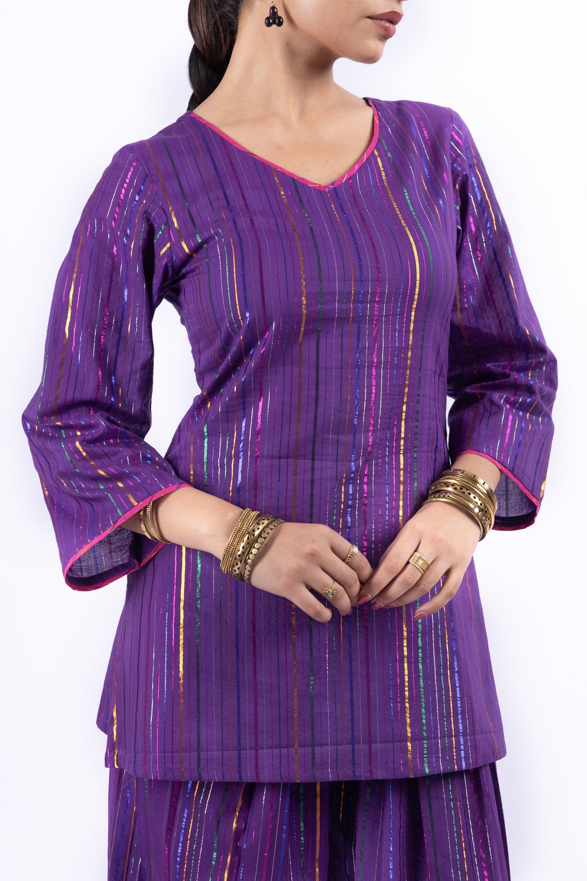AAHANA PURPLE KURTA WITH FARSI SALWAR SET OF 2