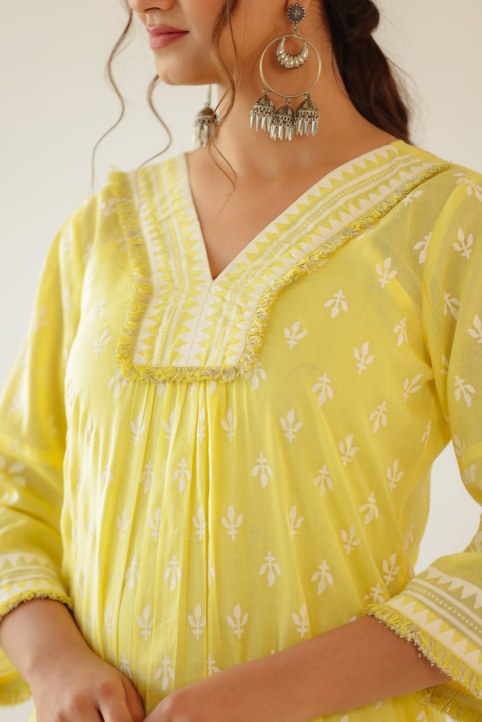 JENI YELLOW MULMUL A LINE SET