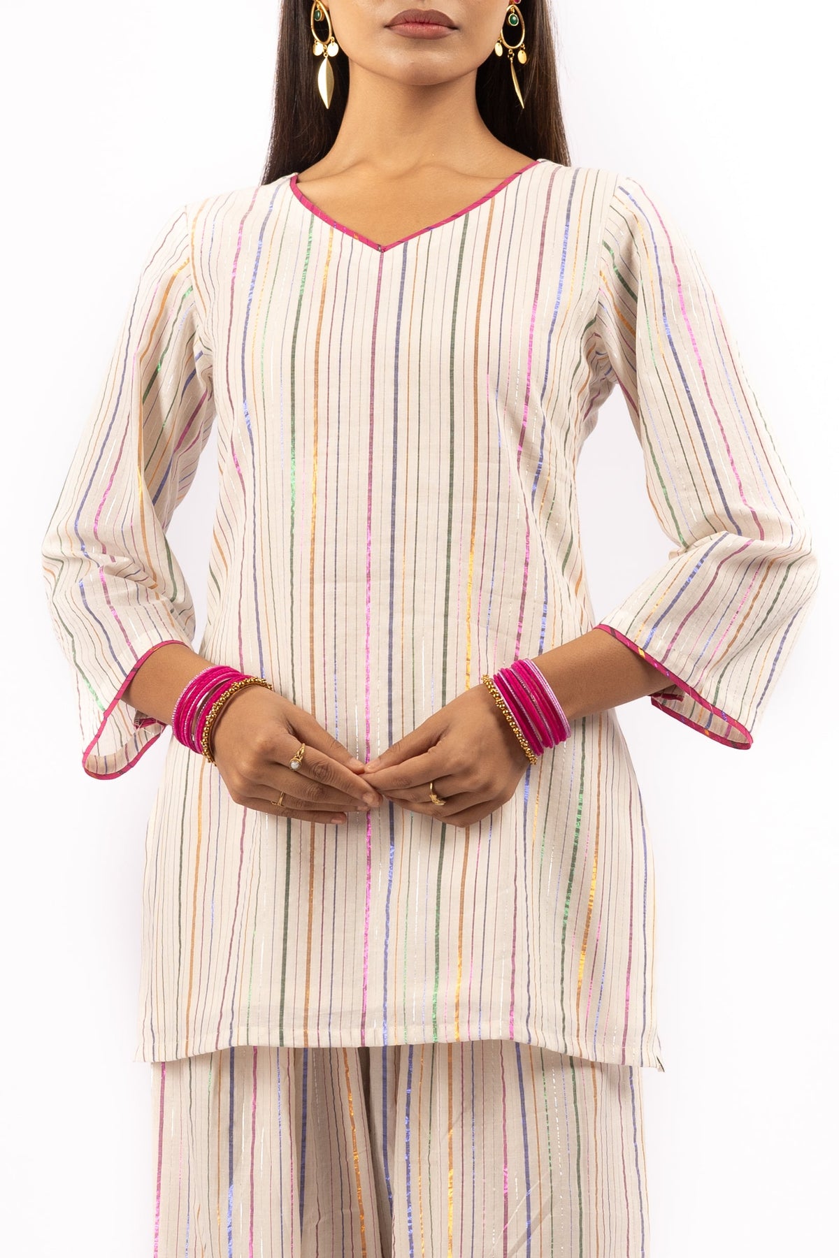 AAHANA WHITE KURTA WITH FARSI SALWAR SET OF 2