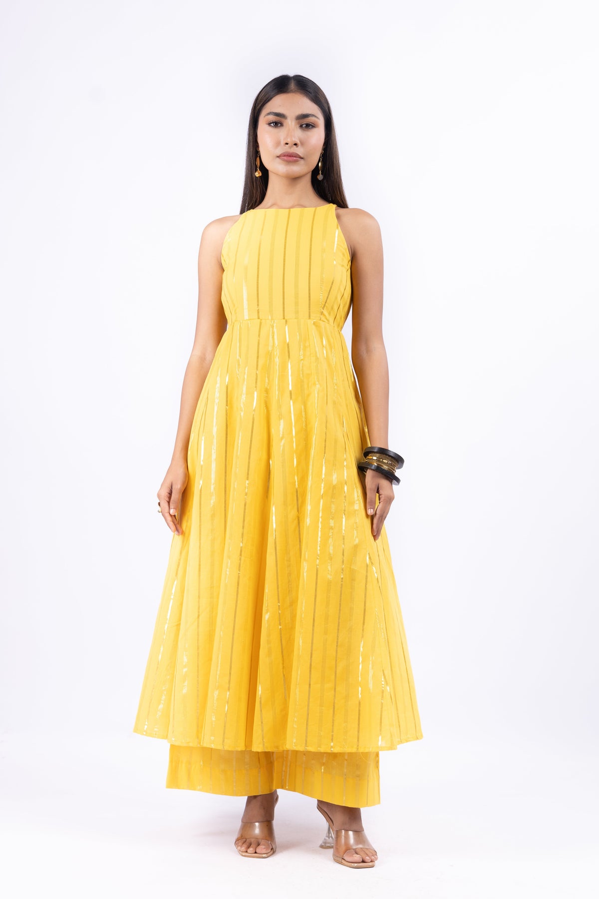 RANGSA YELLOW ANARKALI SET OF 3