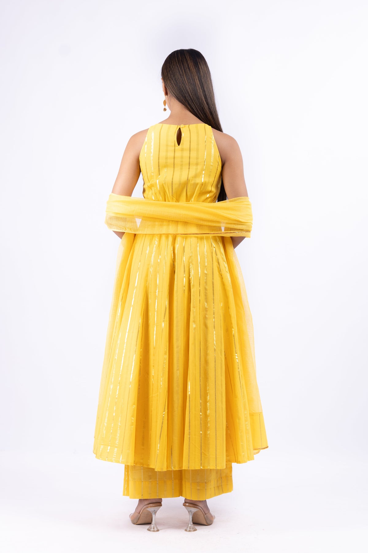 RANGSA YELLOW ANARKALI SET OF 3