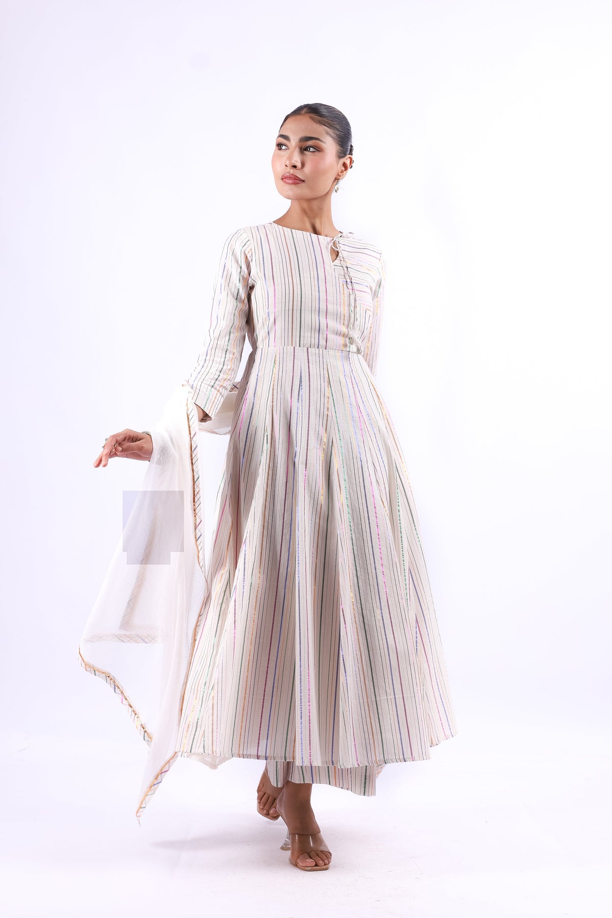 RANGIRA WHITE ANARKALI SET OF 3