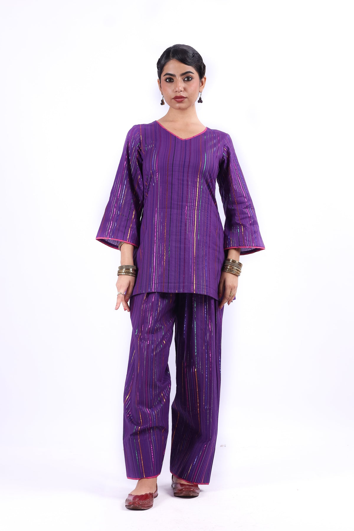 AAHANA PURPLE KURTA WITH FARSI SALWAR SET OF 2