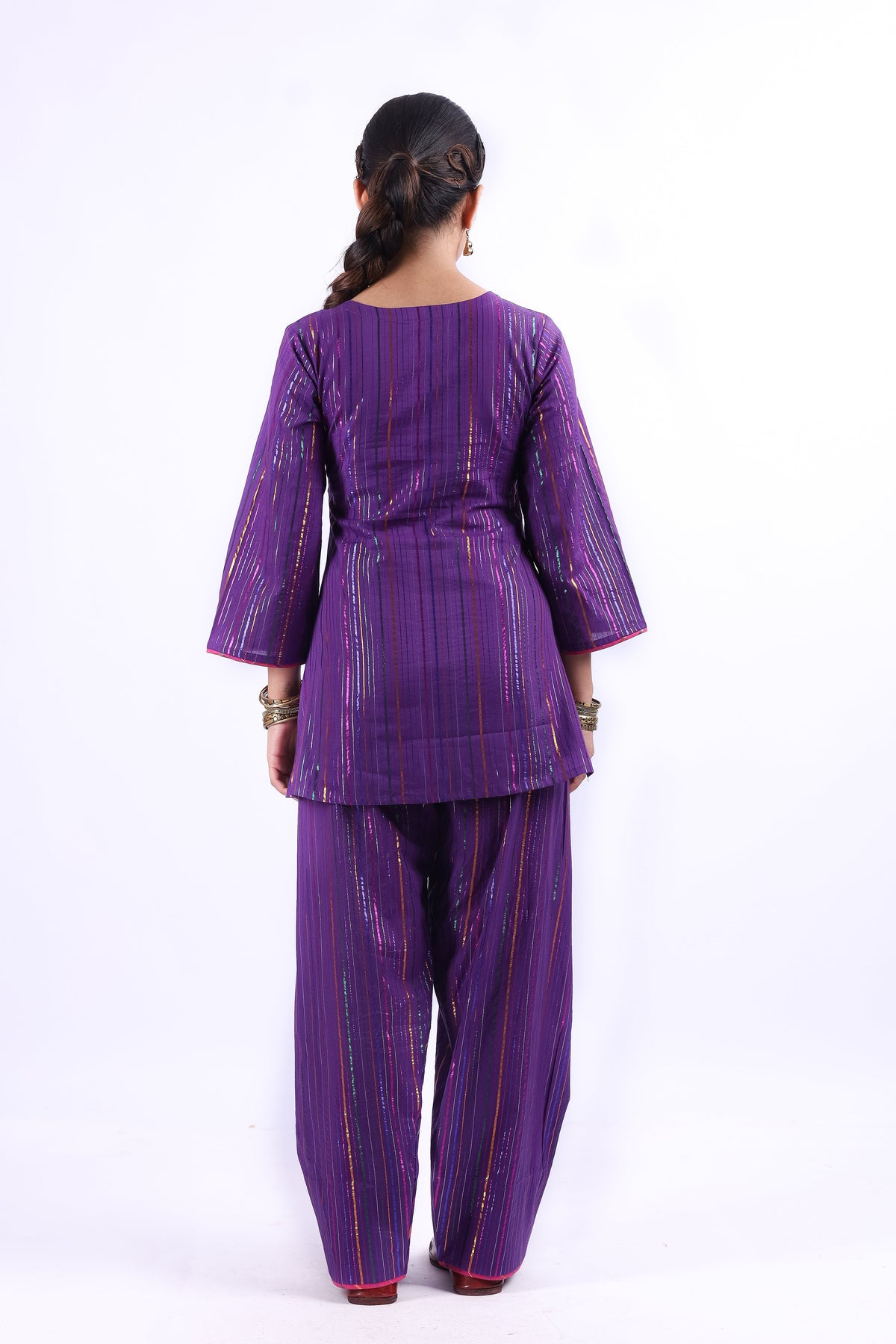 AAHANA PURPLE KURTA WITH FARSI SALWAR SET OF 2