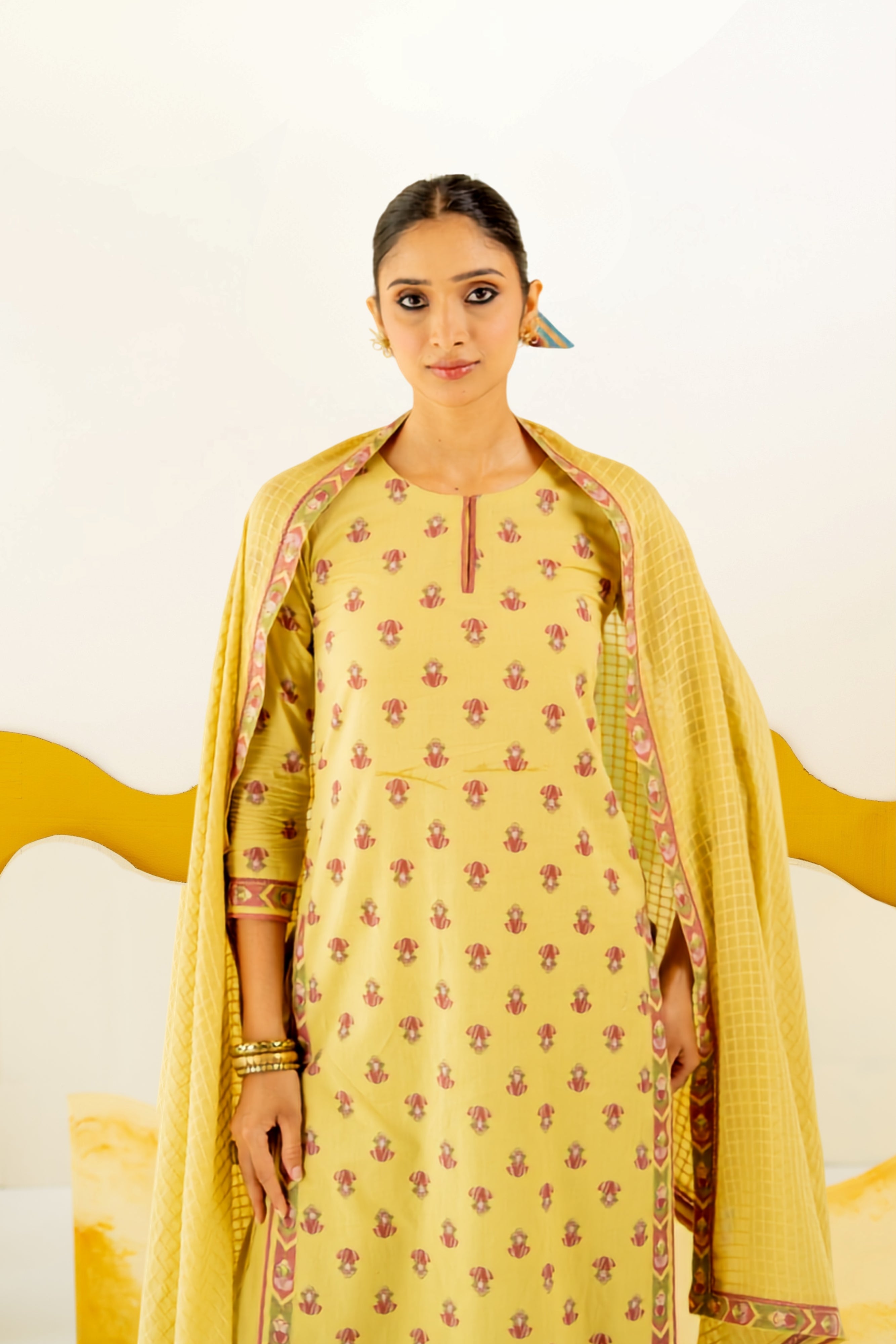 WARM OLIVE MRITTIKA KURTA SET OF 3