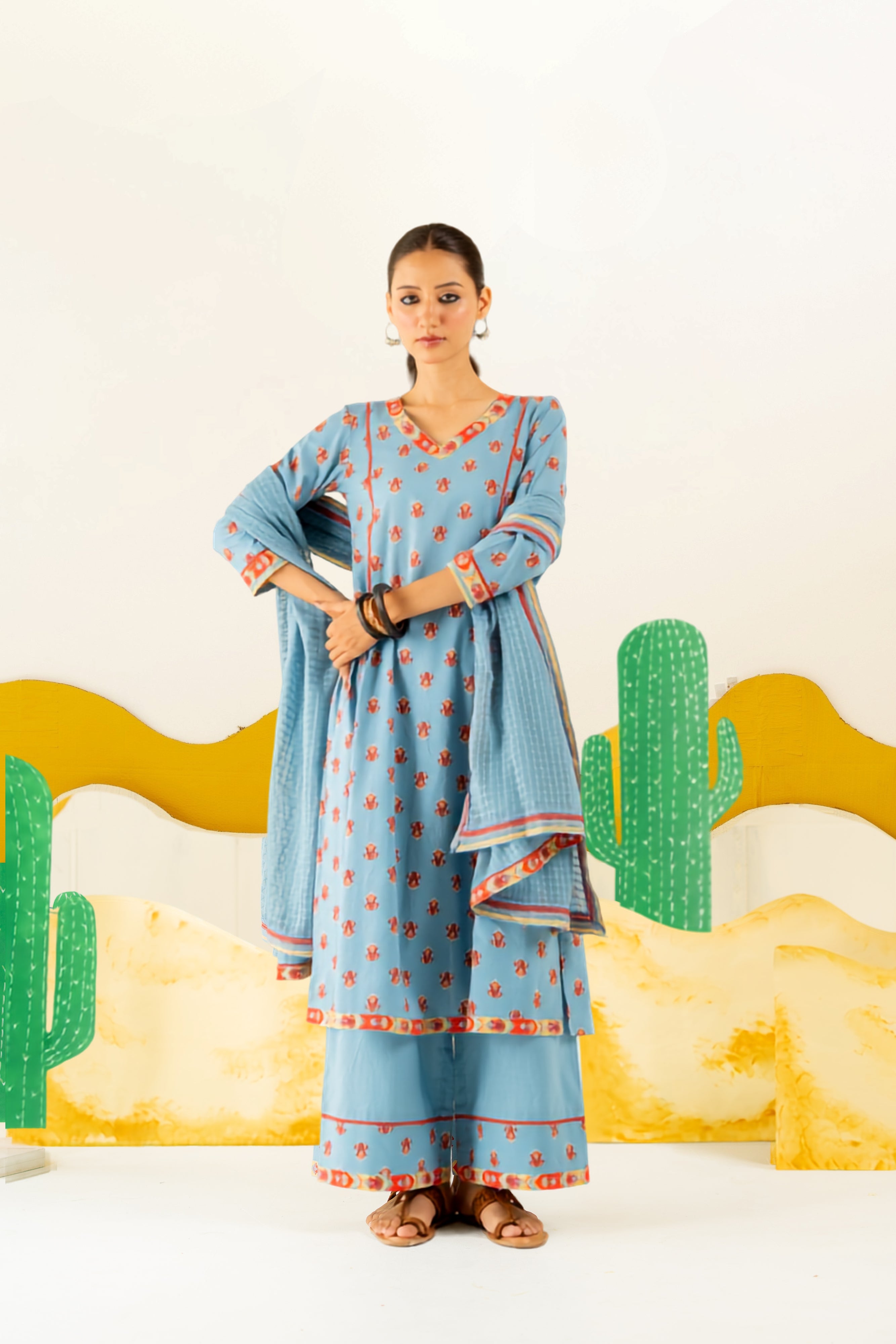 HERITAGE BLUE NEERJARA KURTA SET OF 3