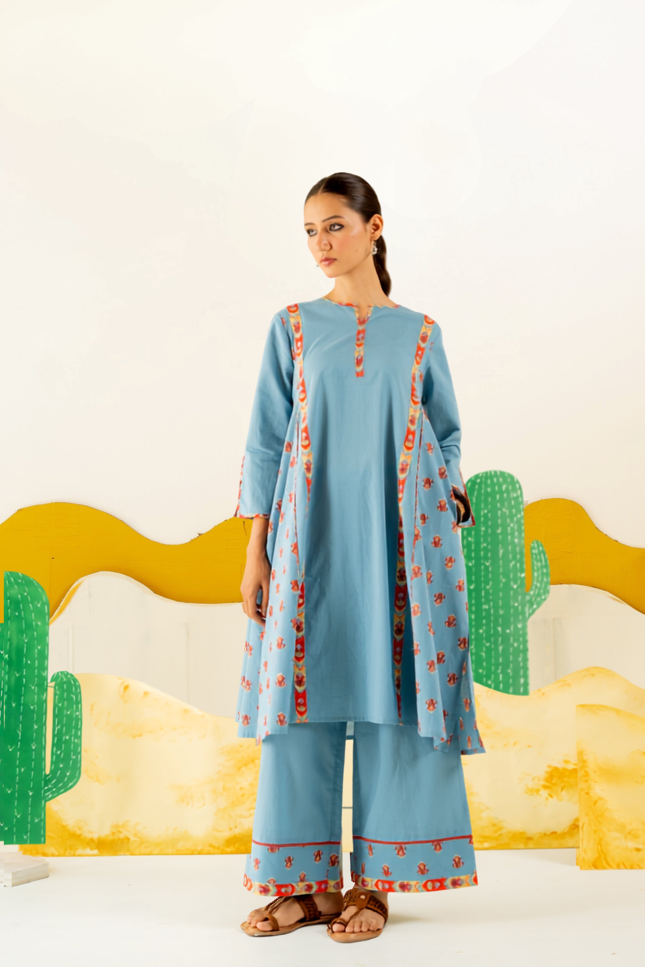 HERITAGE BLUE VARSHA CO-ORD SET OF 2